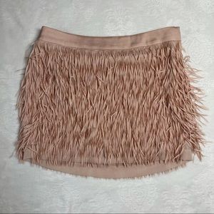 Express Pink Fringe Mini Skirt